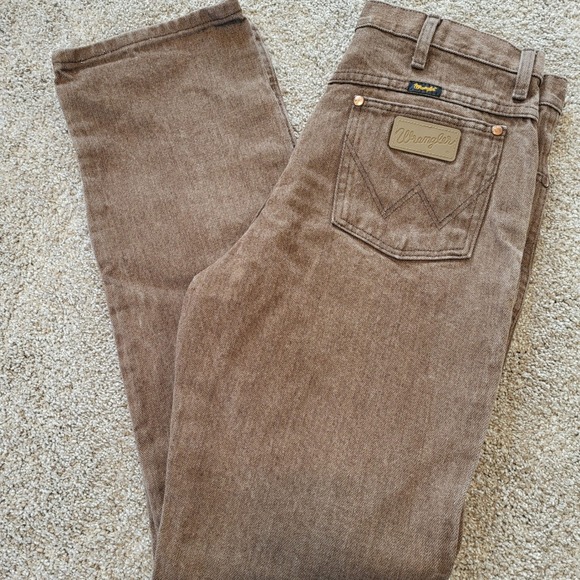Wrangler Men's Size 32x30 Brown Denim Jeans Straight Leg Classic Fit Casual Wear - Picture 1 of 10
